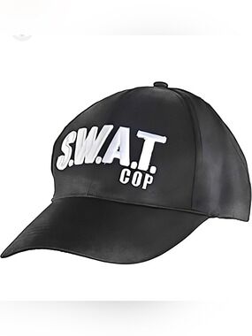 Serious Fun Costume Party S.W.A.T. Baseball Cap unisex Hat, Black, Polyester